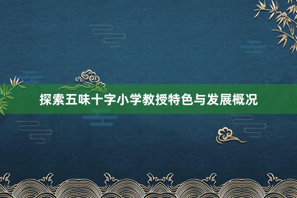 探索五味十字小学教授特色与发展概况