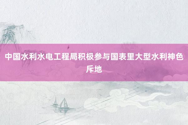 中国水利水电工程局积极参与国表里大型水利神色斥地